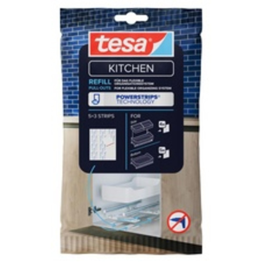 TESA KITCHEN Languettes adhésives Powerstrips pour tiroirs