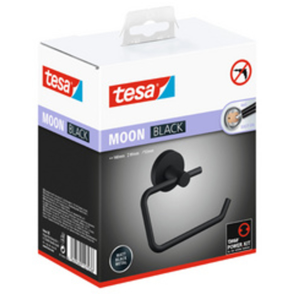 Support rouleau de papier toilette MOON BLACK, noir