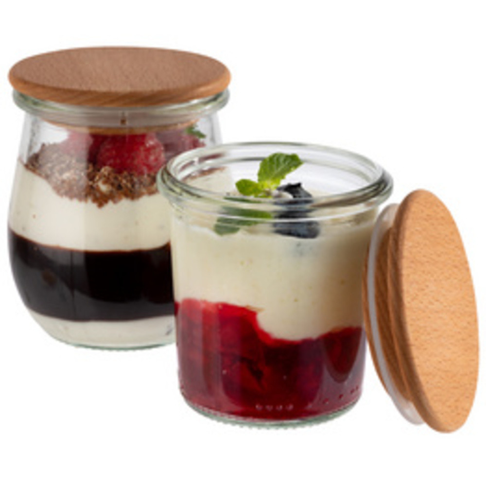 Couvercle pour bocal Weck, bois de hêtre, set de 12
