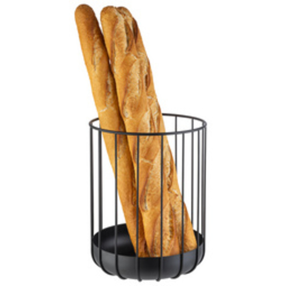 Corbeille à pain & à fruits URBAN, ronde, 225 mm, noir