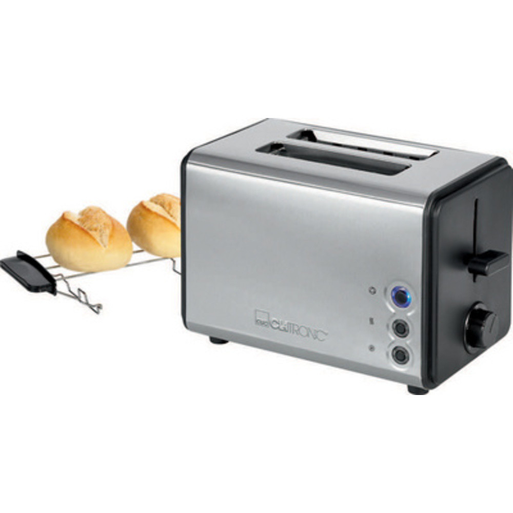 CLATRONIC Toaster  2 tranches TA 3620, noir / acier inox