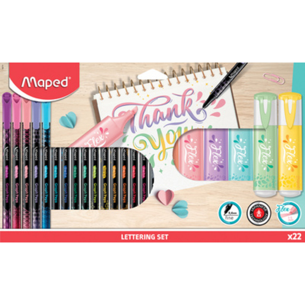 Maped set lettering feutres pinceau – pastel - vue 8