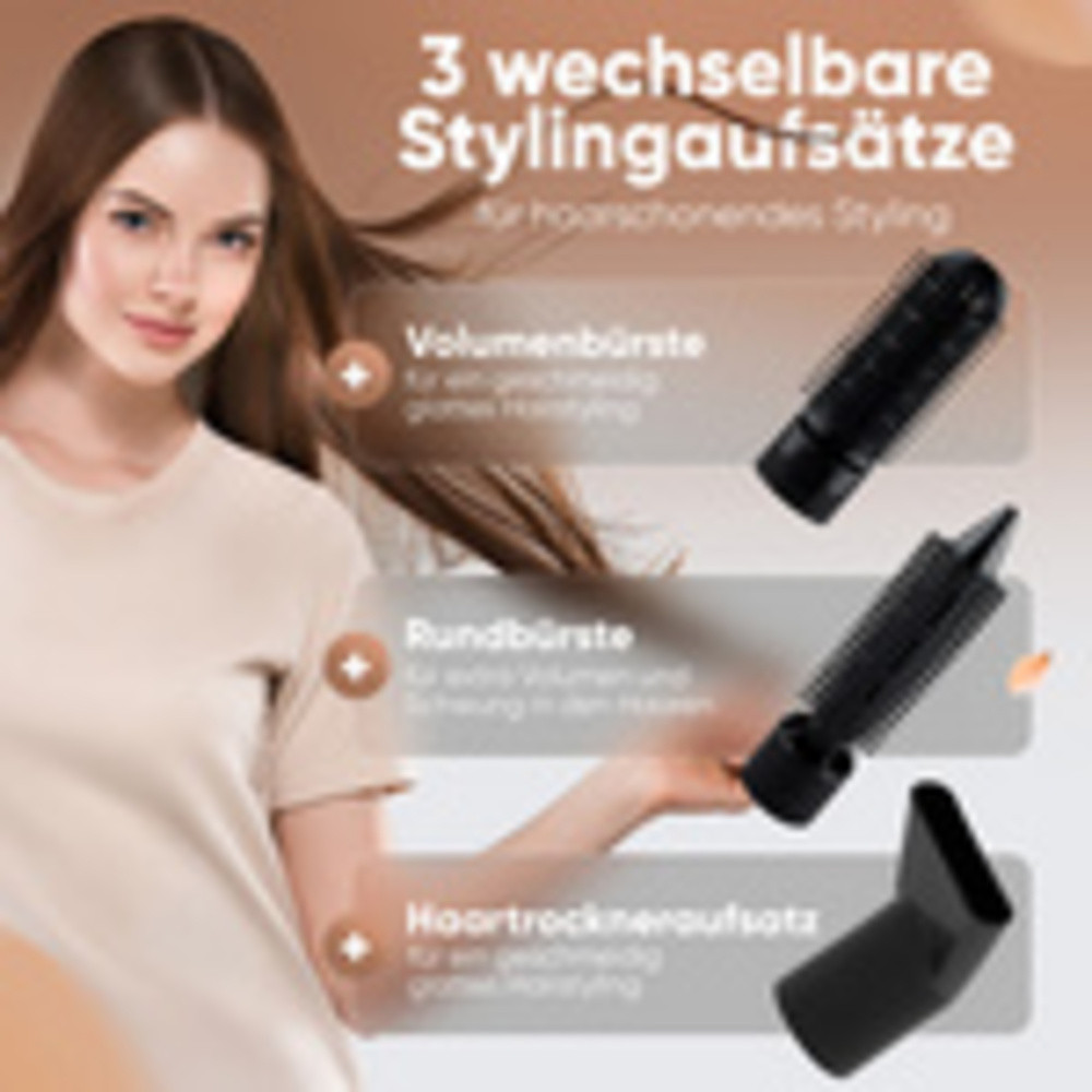 Clatronic Brosse à boucler à air chaud HAS3818-Noir Marron - vue 4