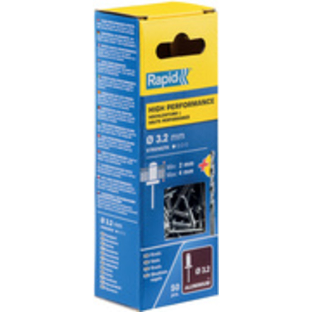 Rapid Rivet aveugle universel, 4,0 x 12 mm, en aluminium