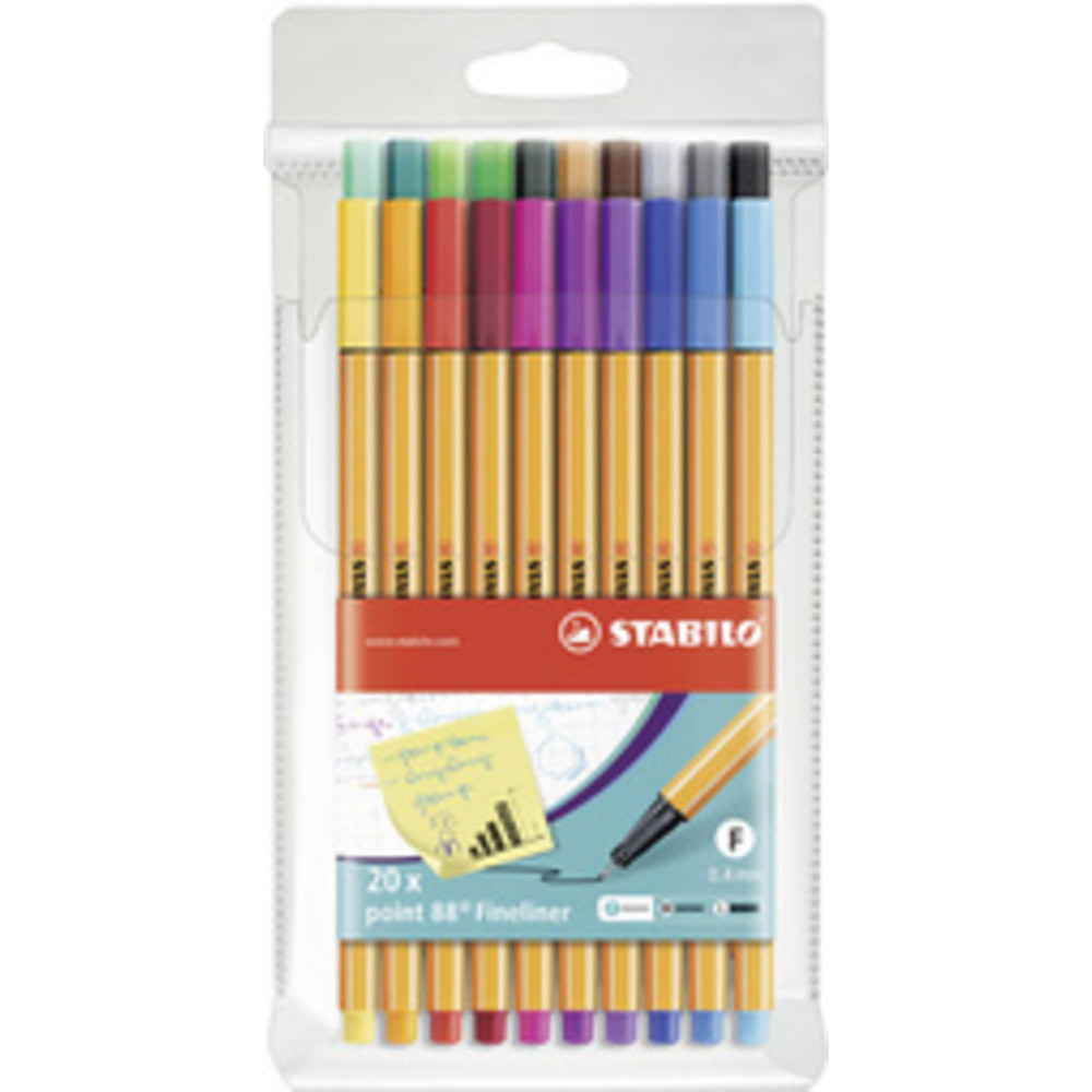 STABILO Stylo feutre pointe fine point 88 Pochette x 30 stylos feutres dont 5 couleurs fluo - vue 10