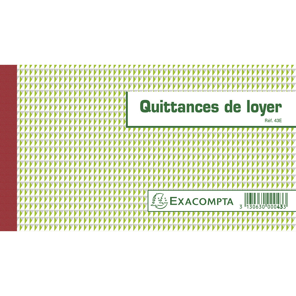 EXACOMPTA Manifold Quittances de loyer 12,5x21cm 50 feuillets tripli autocopiants