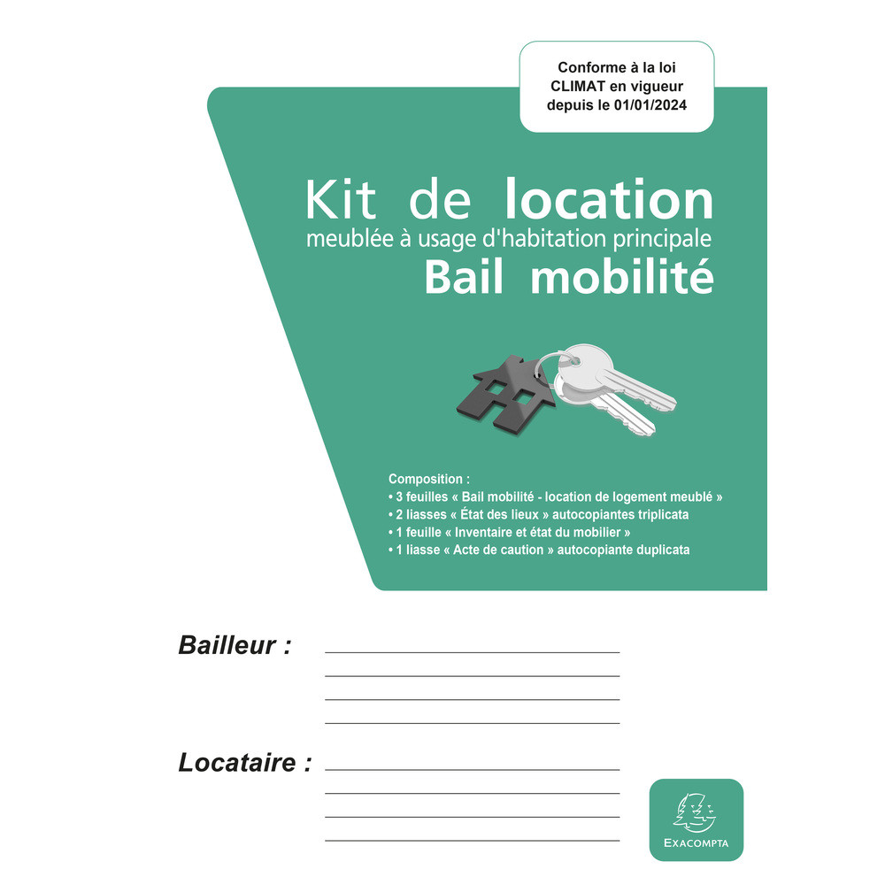 EXACOMPTA KIT DE LOCATION - BAIL MOBILITE - Vert