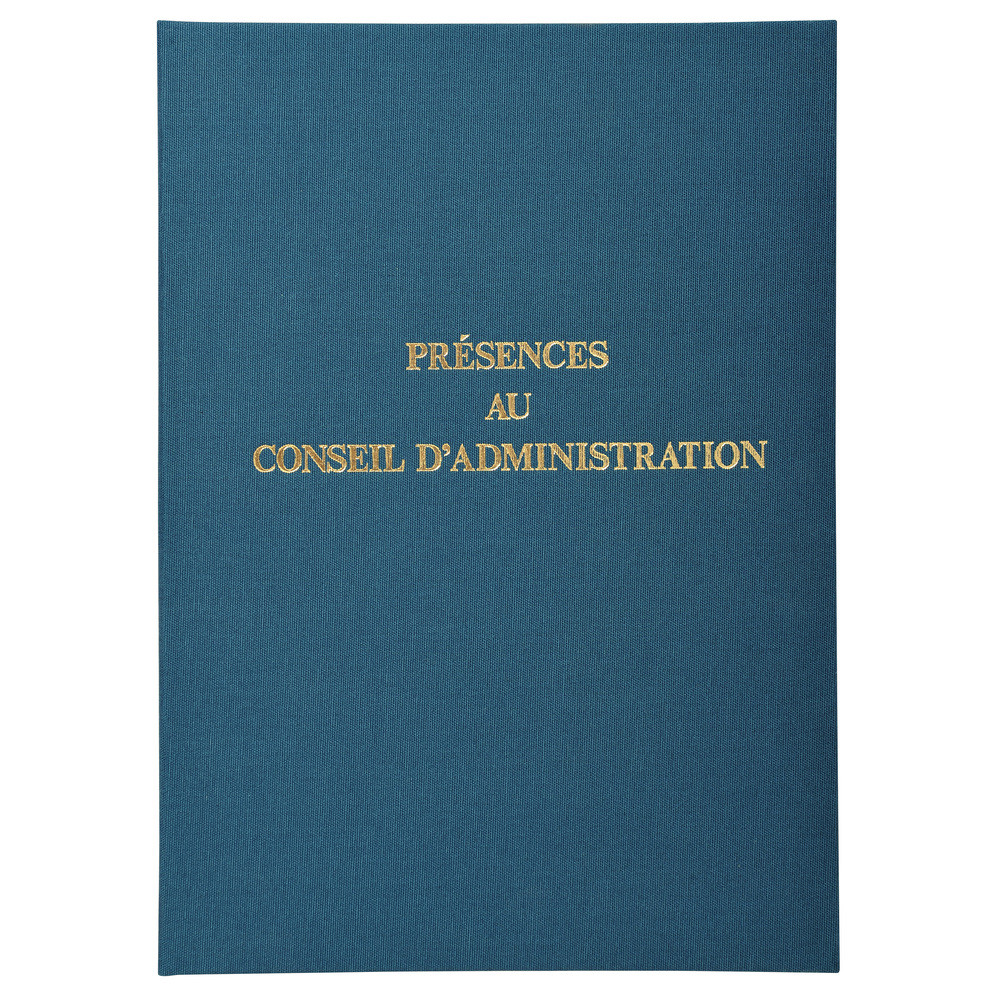 EXACOMPTA Registre 29,7x21cm - Prsence Conseils d'Administration 100 pages. - Bleu
