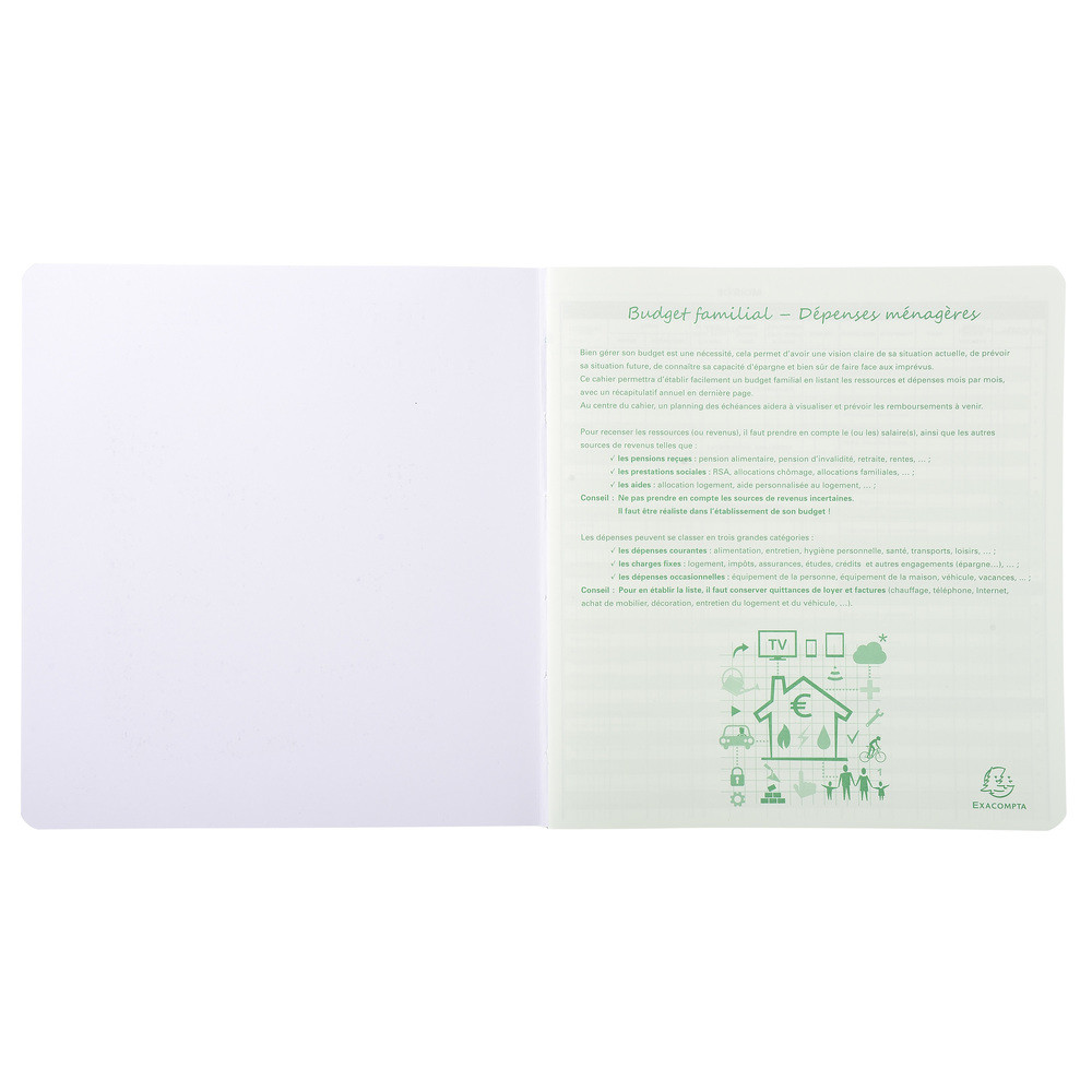 EXACOMPTA Piqre de comptabilit et organisation familiale 27x25cm - Budget dpenses mnagres 56 pages