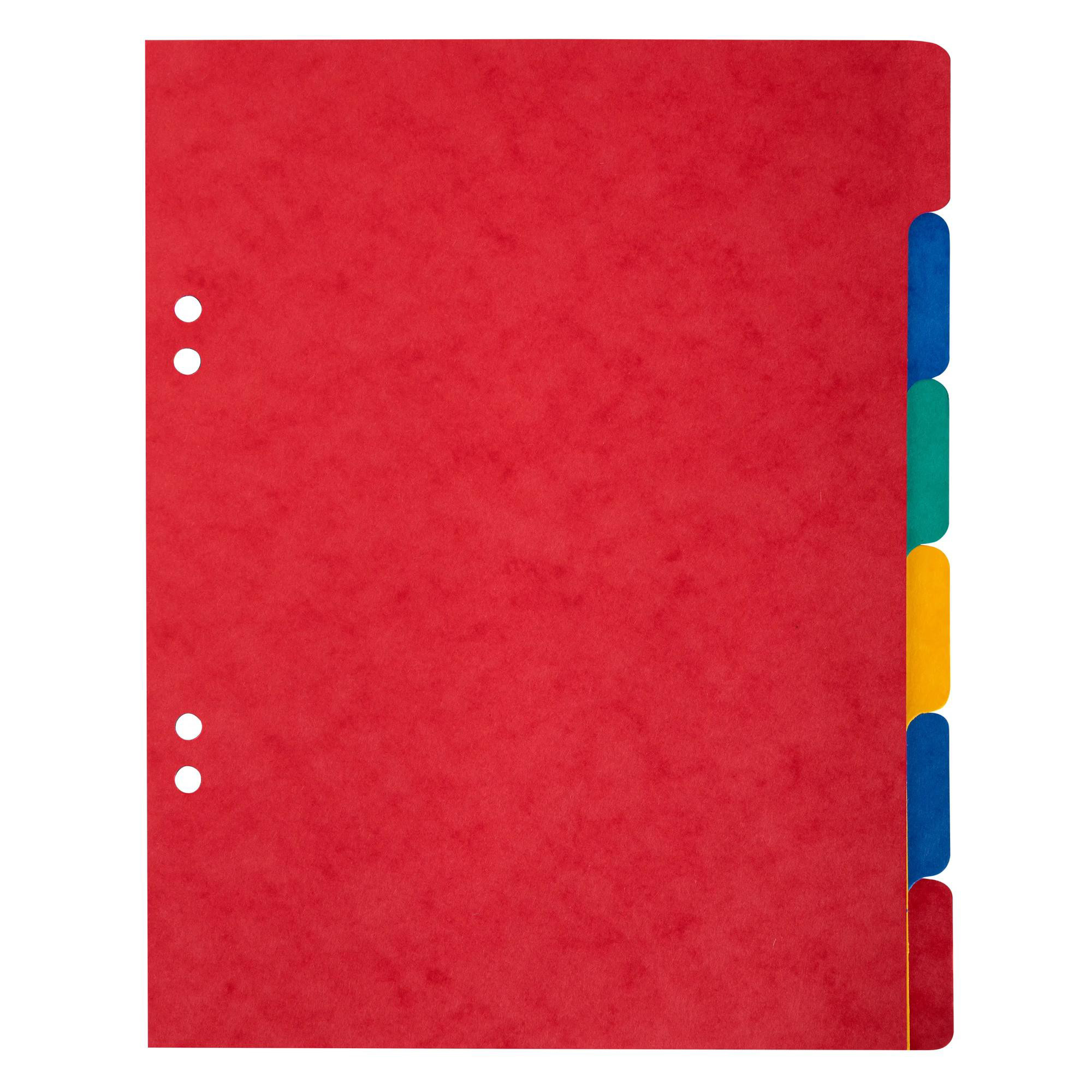Exacompta Intercalaires carte lustrée 225g 6 positions - format écolier 17x22cm - Couleurs assorties