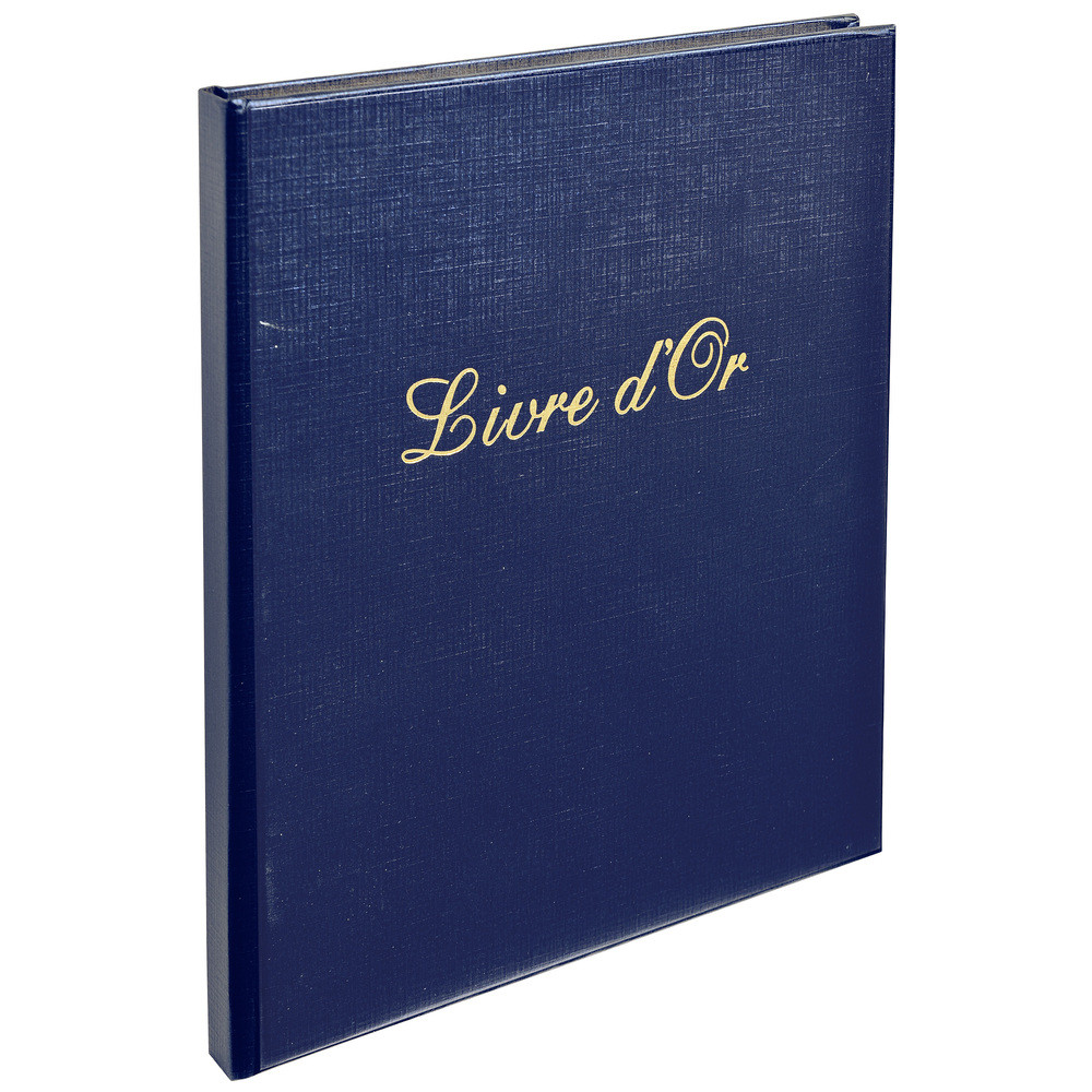 EXACOMPTA Livre d'or Balacron avec titre 140 pages blanches - 21x19 cm vertical - Couleurs assorties
