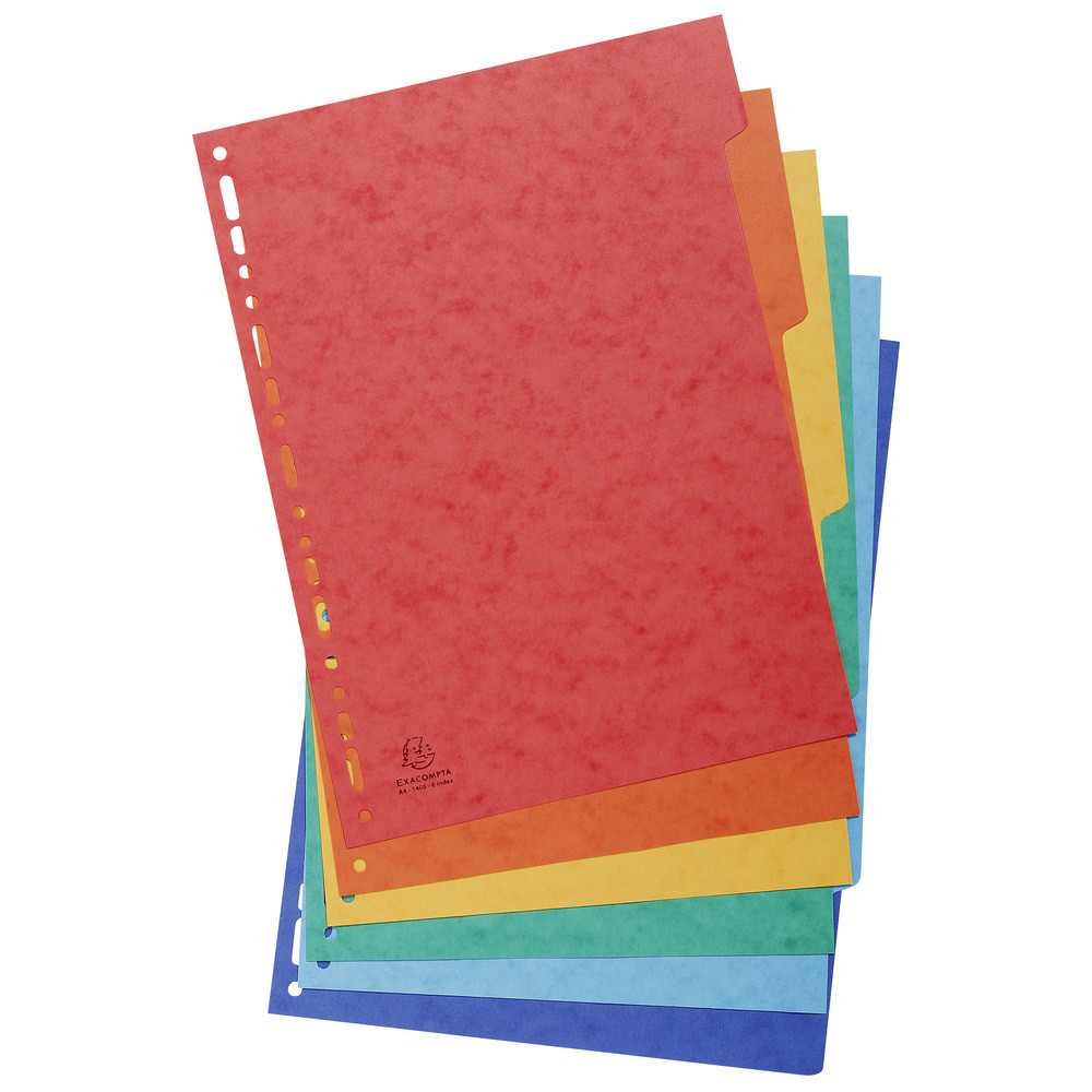 EXACOMPTA Intercalaires carte lustre 225g 6 positions - A4 - Couleurs assorties