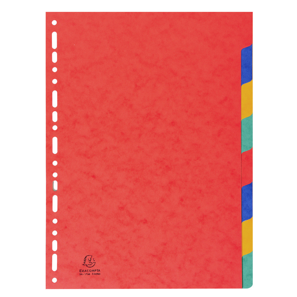 EXACOMPTA Intercalaires carte lustre 225g 8 positions - A4 - Couleurs assorties