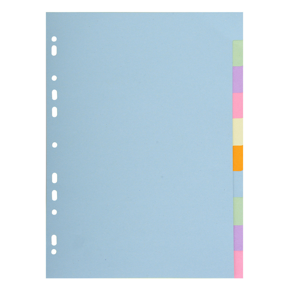 EXACOMPTA Intercalaires carte pastel 170g Forever 10 positions - A4 - Couleurs assorties