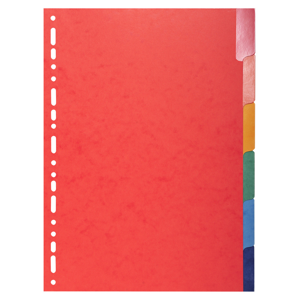 EXACOMPTA Intercalaires Carte lustre 225g avec onglets renforcs - 6 positions - A4 - Couleurs assorties