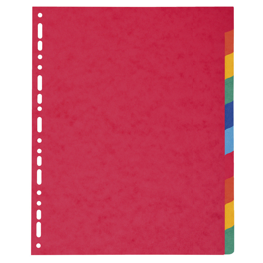 EXACOMPTA Intercalaires en vritable carte lustre souple 225g/m2 FSC avec 10 onglets neutres - Couleurs assorties