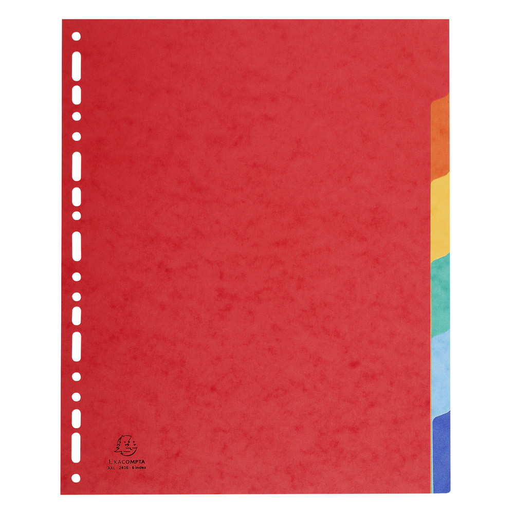 EXACOMPTA Intercalaires carte lustre 400g 6 positions - A4 maxi - Couleurs assorties