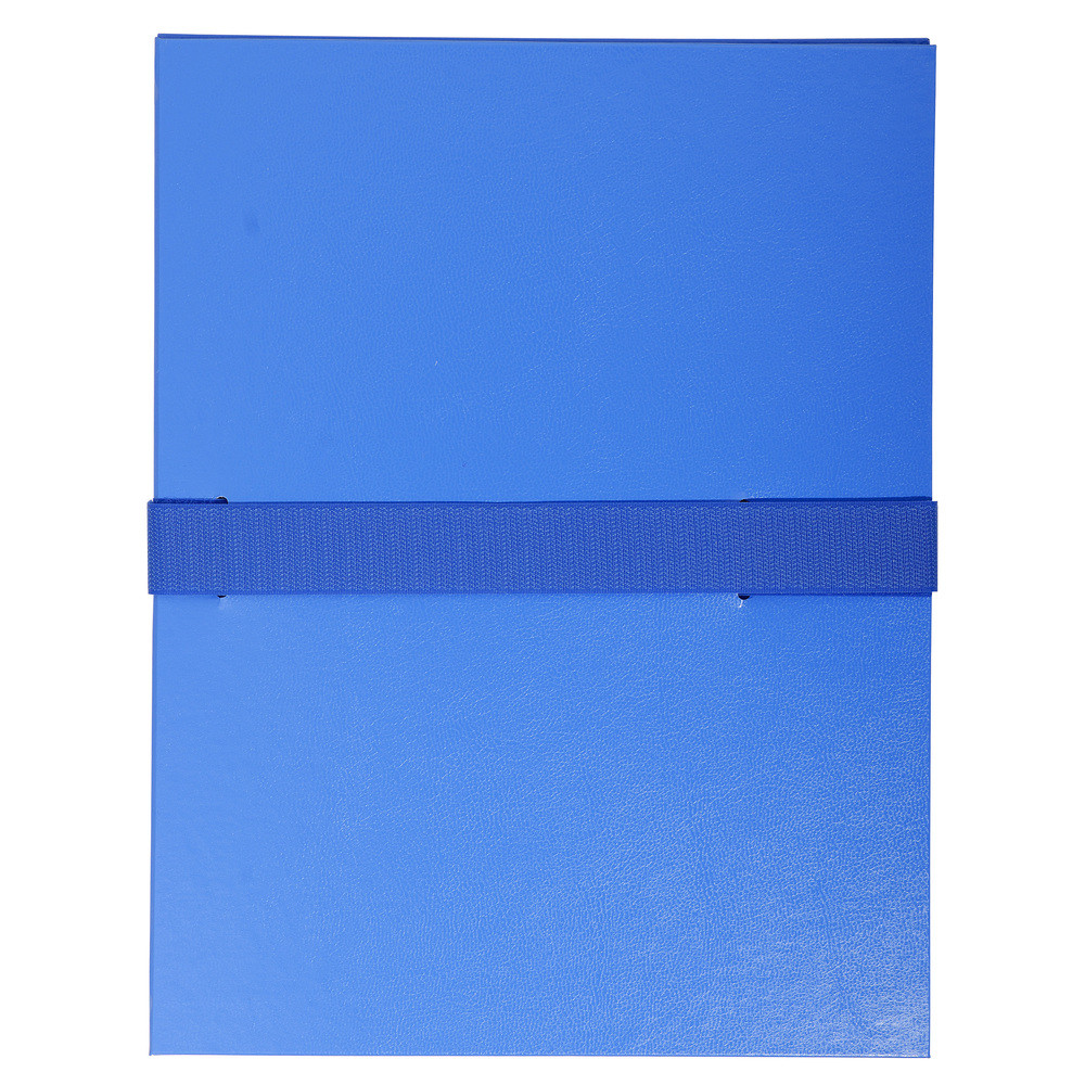 EXACOMPTA Chemise extensible balacron sans rabat sangle scratch - 24x32cm - Bleu