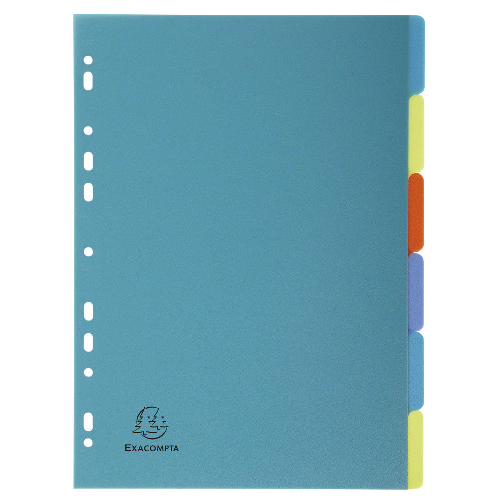 EXACOMPTA Intercalaires poplypropylne recycl Forever 6 positions - A4 - Couleurs assorties