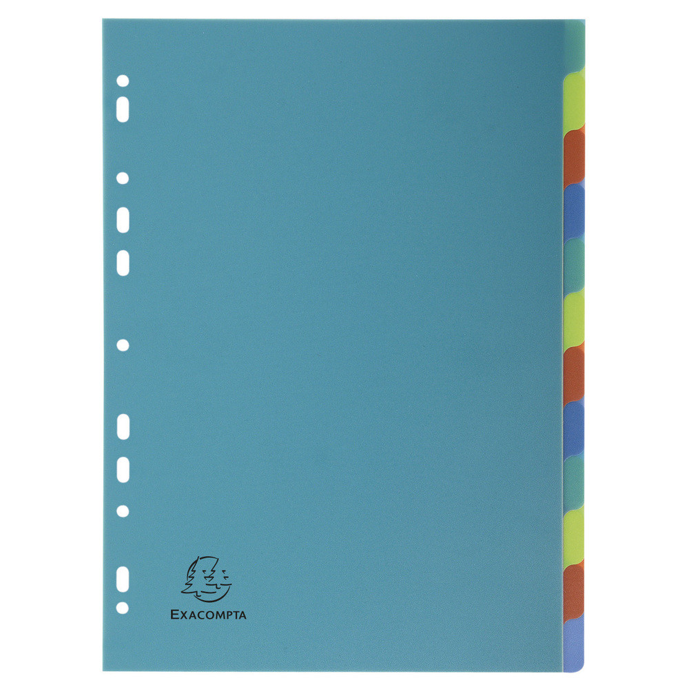 EXACOMPTA Intercalaires polypropylne recycl Forever 12 positions - A4 - Couleurs assorties