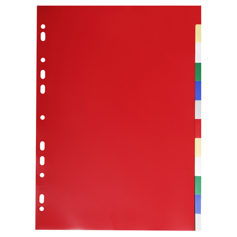 EXACOMPTA Intercalaires polypropylne souple 12 positions - A4 - Couleurs assorties