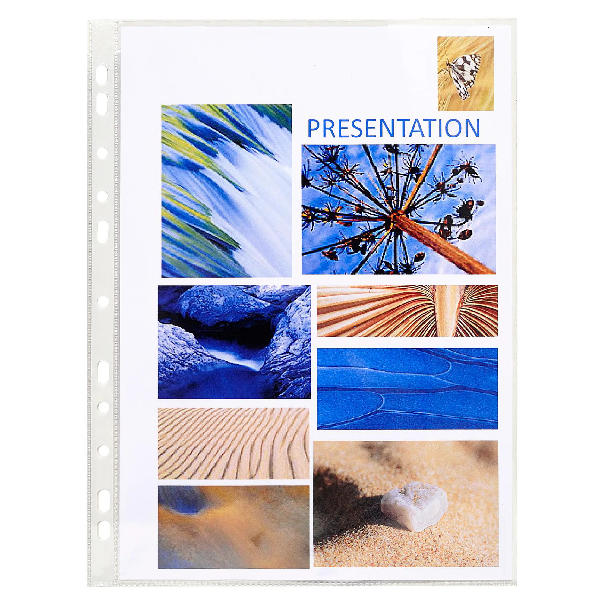 EXACOMPTA Étui carton de 100 pochettes perforées - PVC lisse - A4 - Cristal