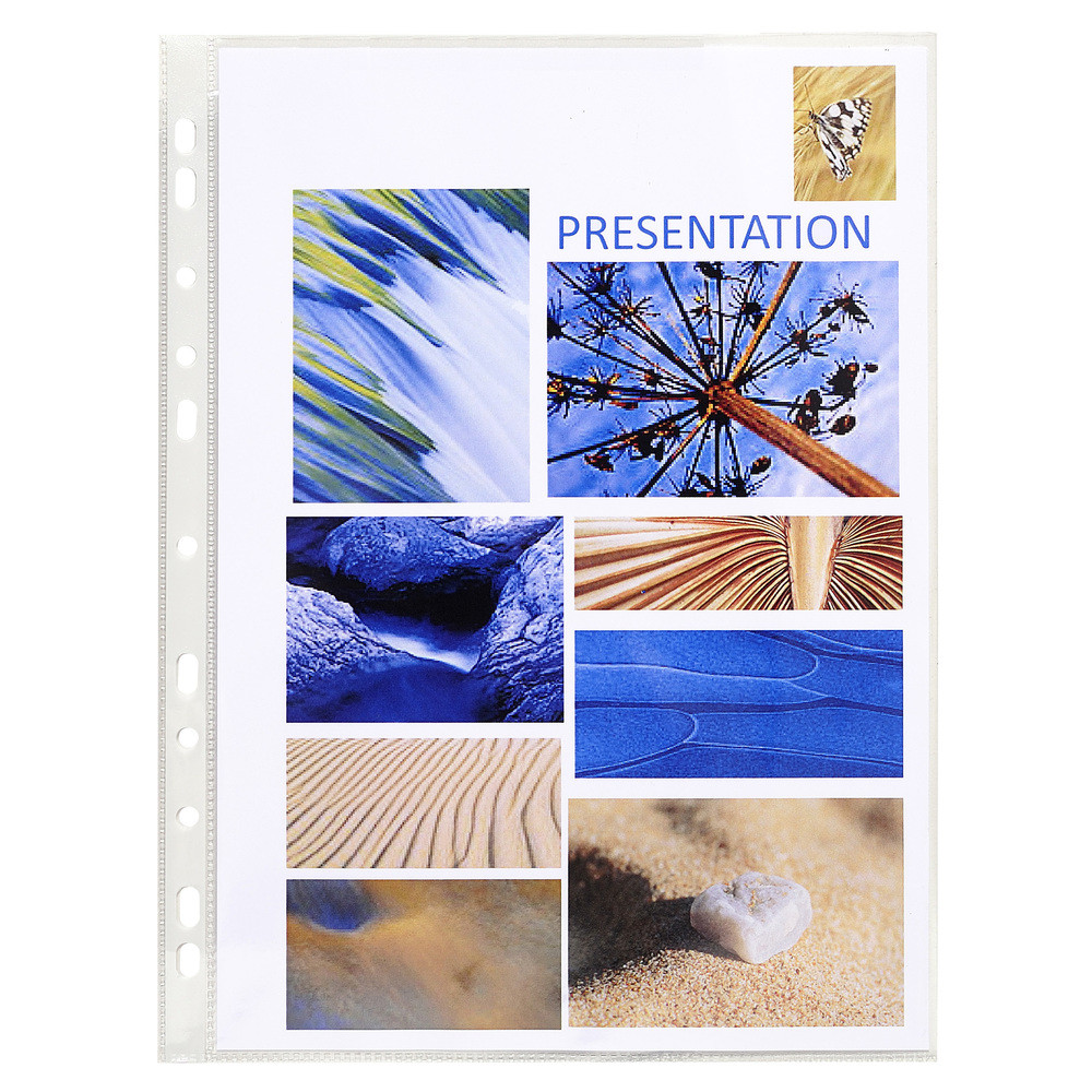 EXACOMPTA Sachet de 10 pochettes perfores - PVC lisse - A4 - Cristal