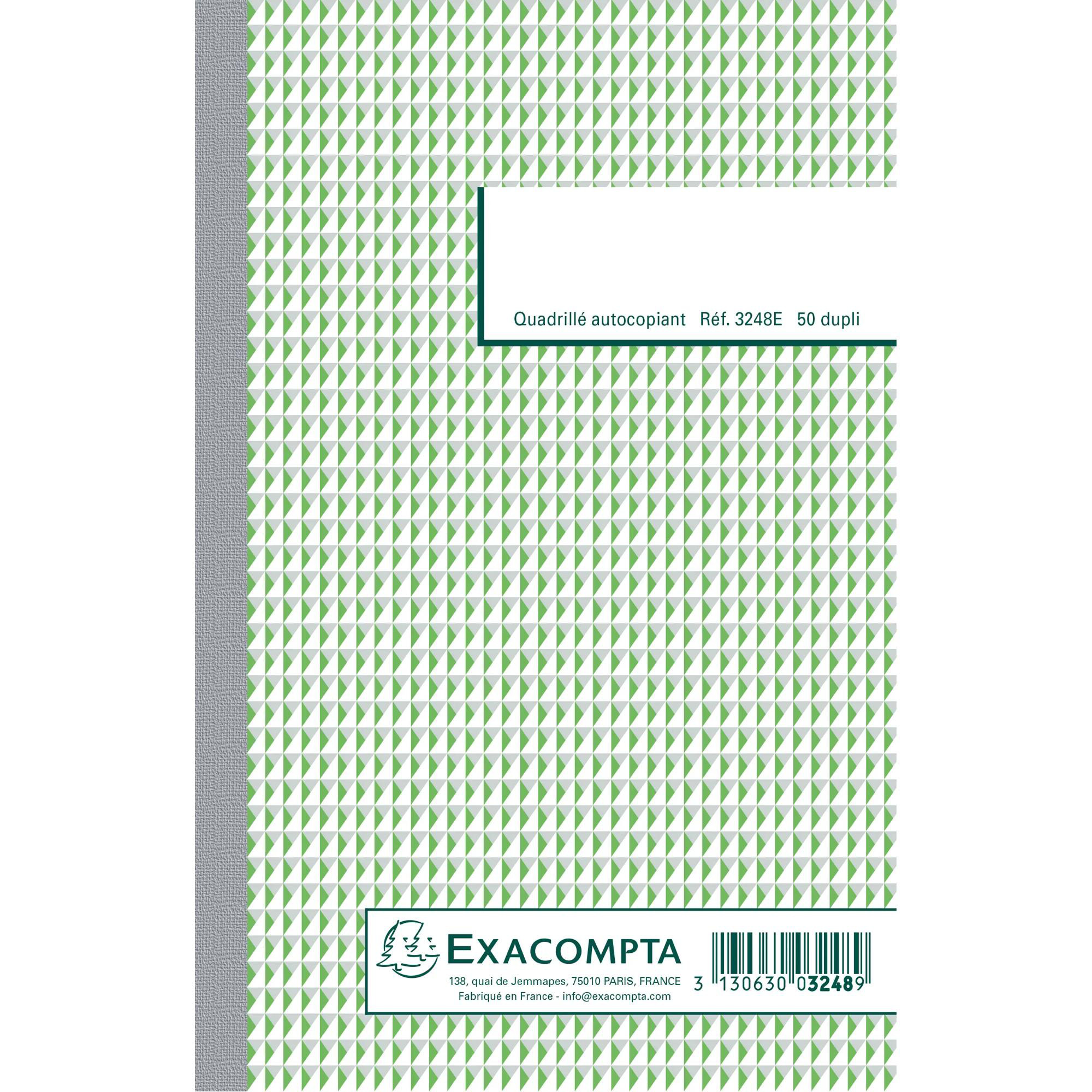EXACOMPTA Manifold quadrillé 5x5 21x13 5cm 50 feuillets dupli autocopiants