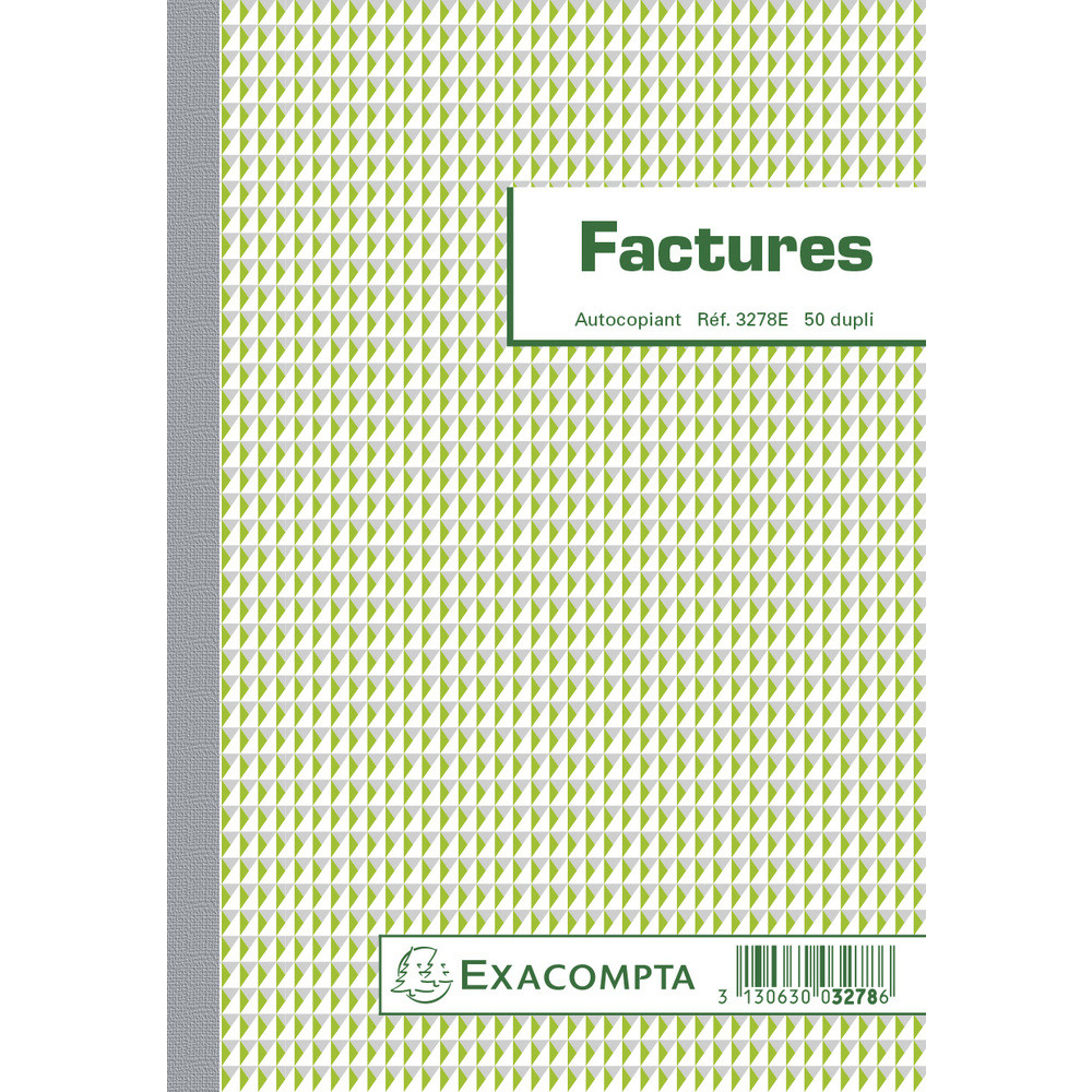 EXACOMPTA Manifold Factures avec mention TVA 21x14,8cm 50 feuillets dupli autocopiants