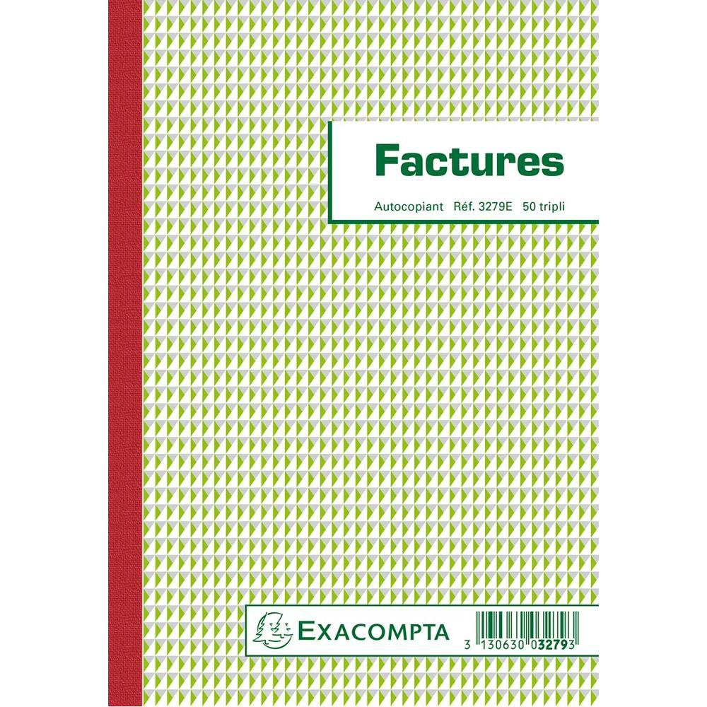 EXACOMPTA Manifold Factures avec mention TVA 21x14 8cm 50 feuillets tripli autocopiants - vue 9