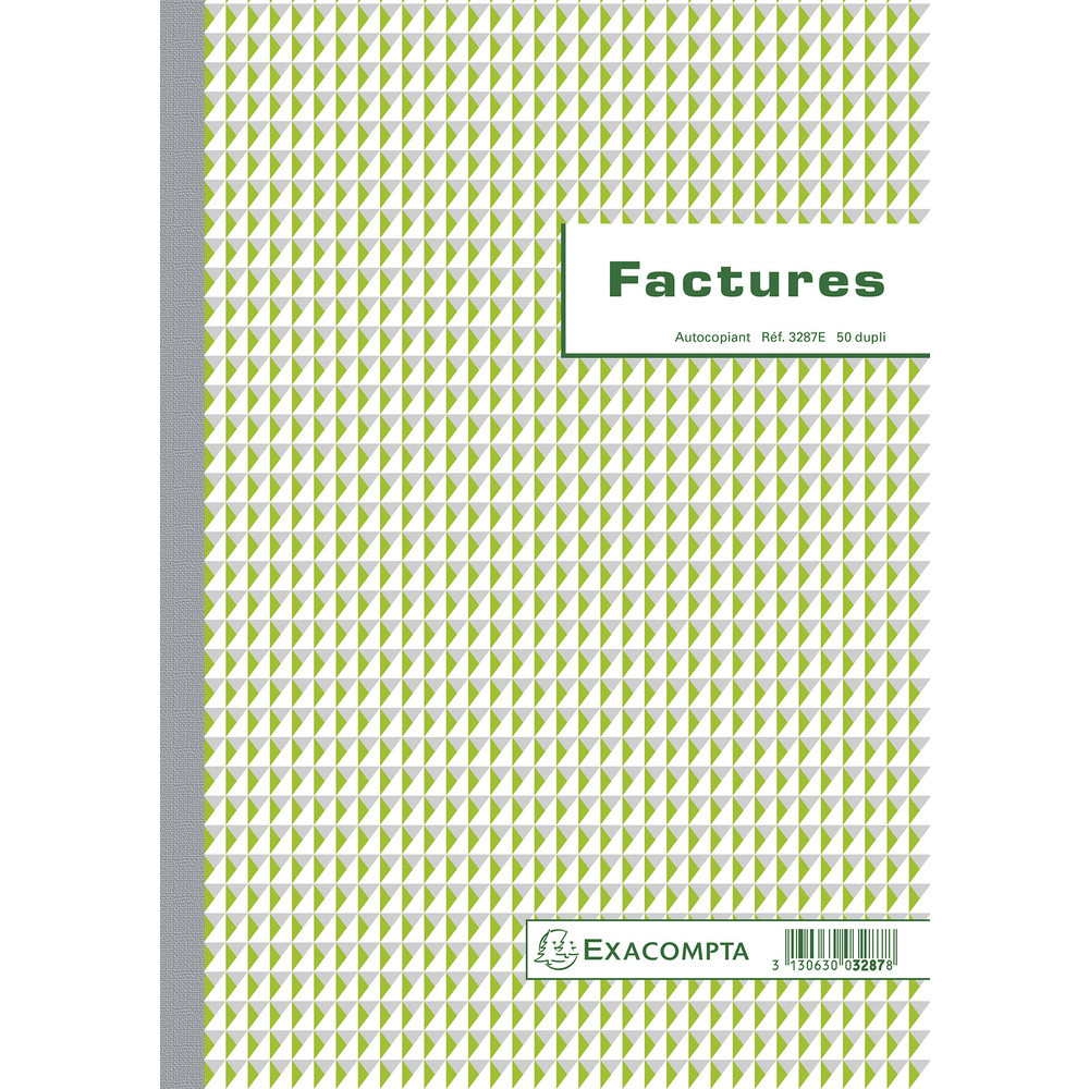 EXACOMPTA Manifold Factures avec mention TVA 29,7x21cm 50 feuillets dupli autocopiants