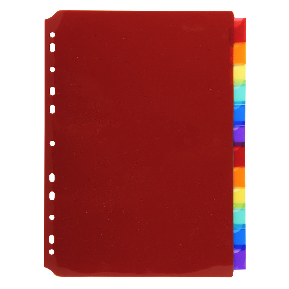 EXACOMPTA Intercalaires PP transparent couleurs avec porte tiquette A4 12 positions - Couleurs assorties