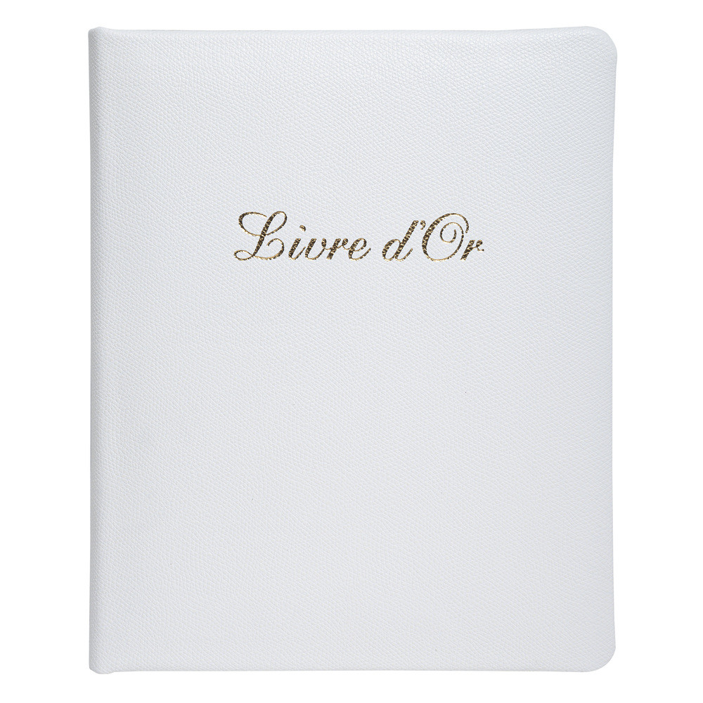 EXACOMPTA Livre d'or Cuir Alpille 140 pages ivoire - 26x22cm vertical - Blanc