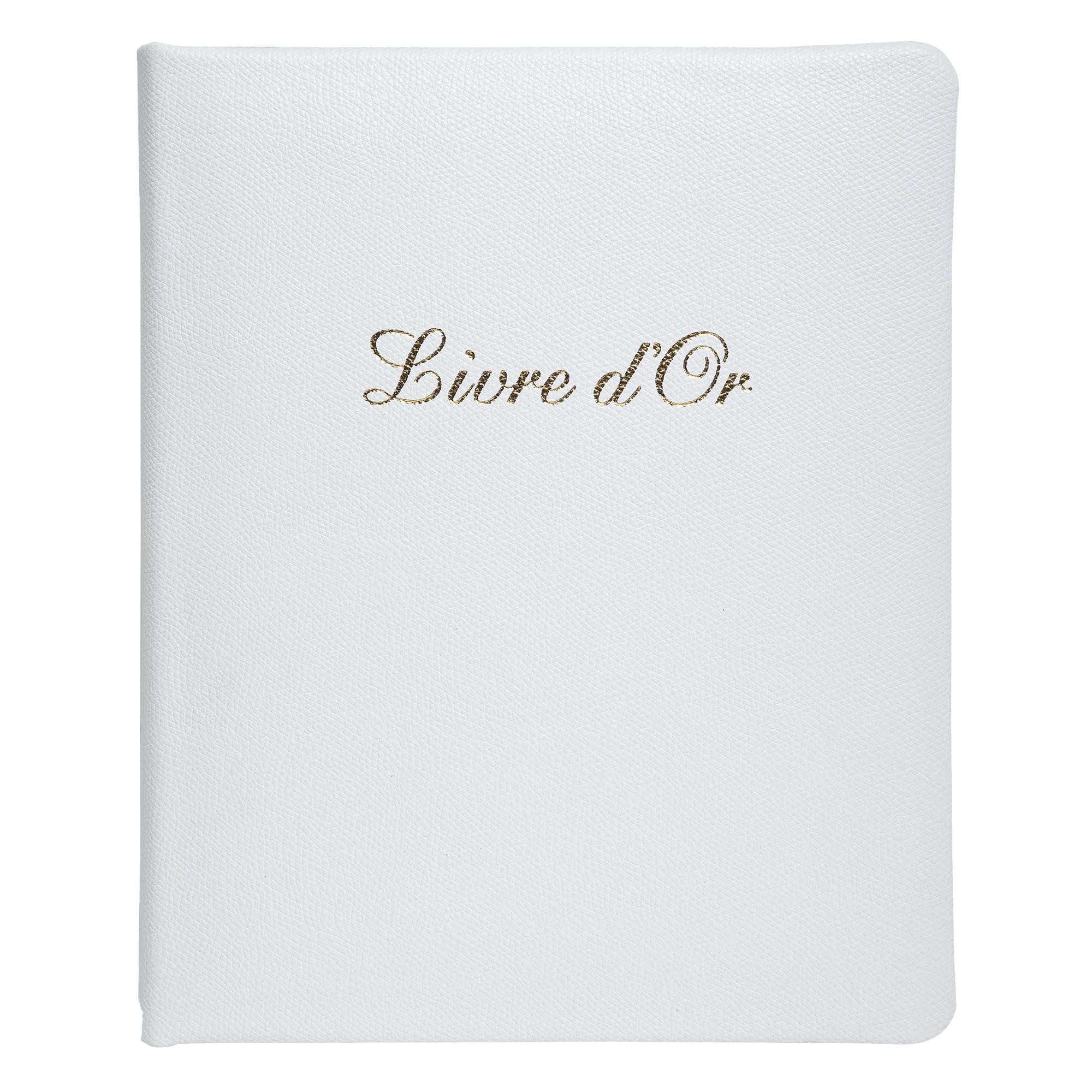 EXACOMPTA Livre d'or Cuir Alpille 140 pages ivoire - 26x22cm vertical - Blanc