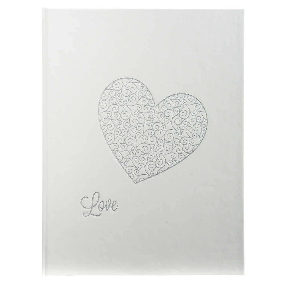 EXACOMPTA Livre d'or 100 pages blanches Harmony - 27x22 cm vertical - Blanc paillet