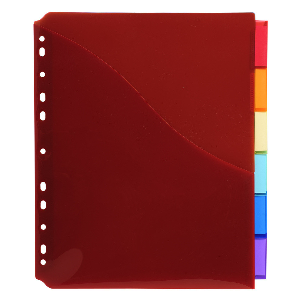 EXACOMPTA Intercalaires avec pochette polypropylne 6 positions - A4 maxi - Couleurs assorties
