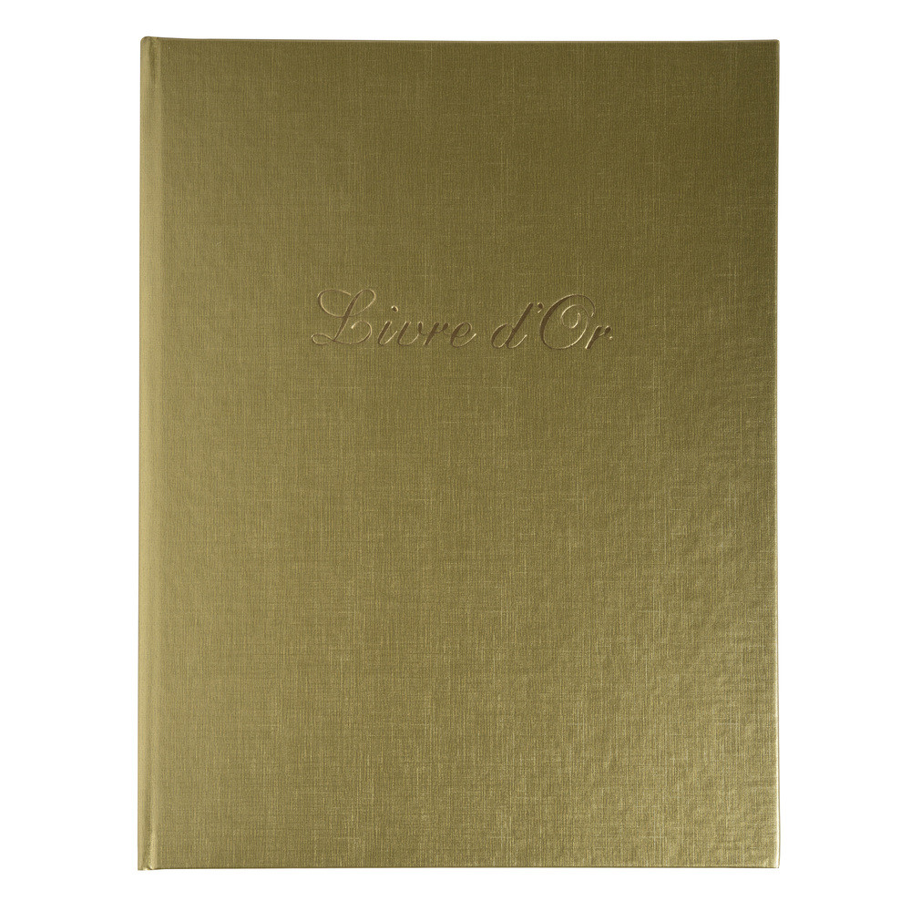 EXACOMPTA Livre d'or Balacron avec titre 100 pages blanches - 27x22 cm vertical - Or