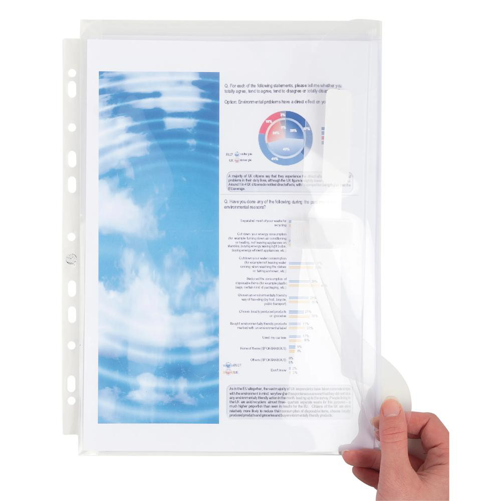 EXACOMPTA Pochettes perfores  soufflet de 30mm avec rabat  scratch - Cristal