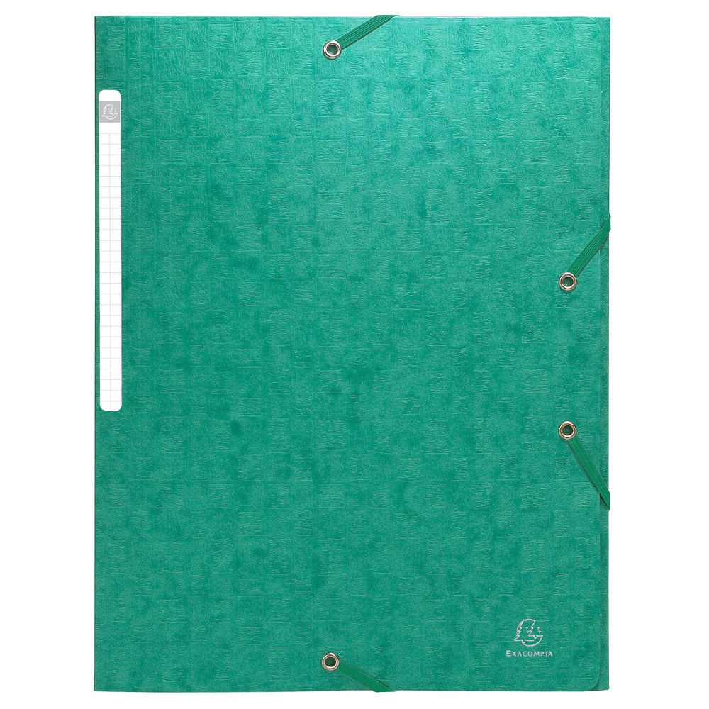 EXACOMPTA Chemise  lastiques sans rabat - carte lustre gaufre Scotten 600g/m2- A4 - Vert