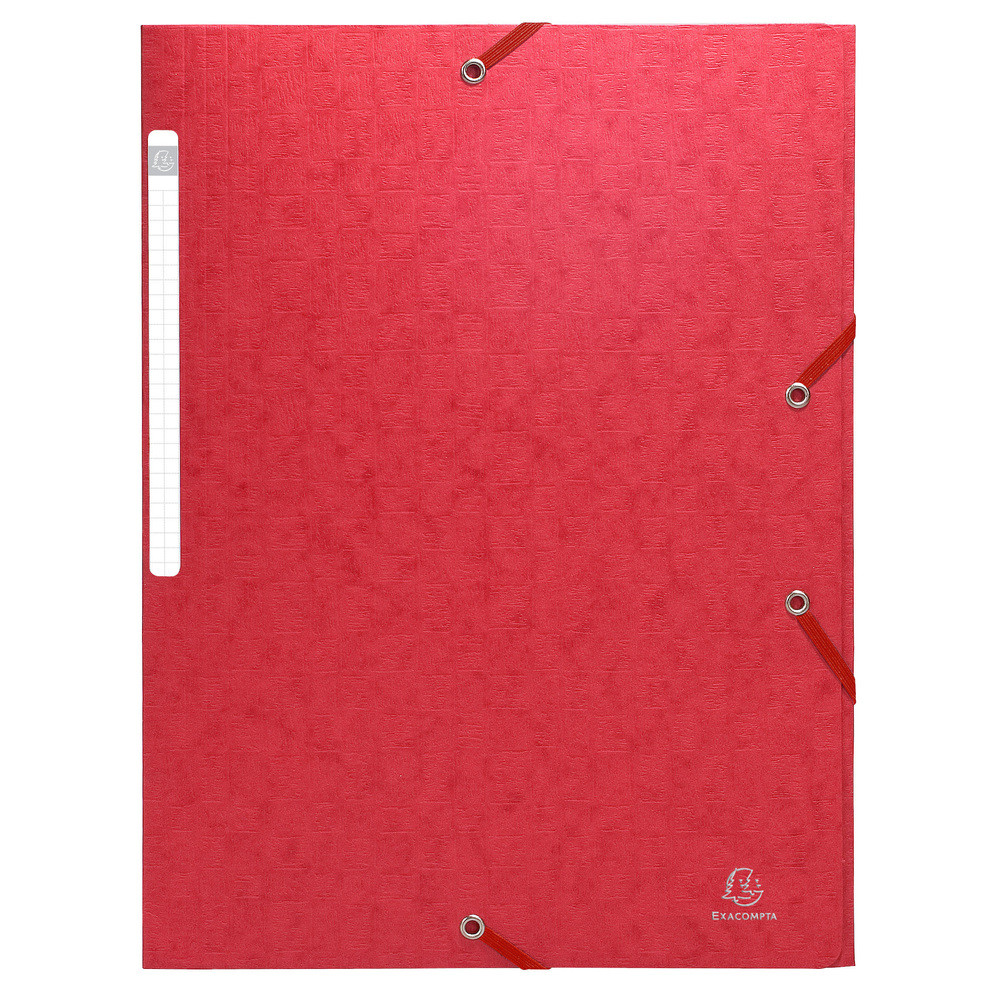 EXACOMPTA Chemise  lastiques sans rabat - carte lustre gaufre Scotten 600g/m2- A4 - Rouge