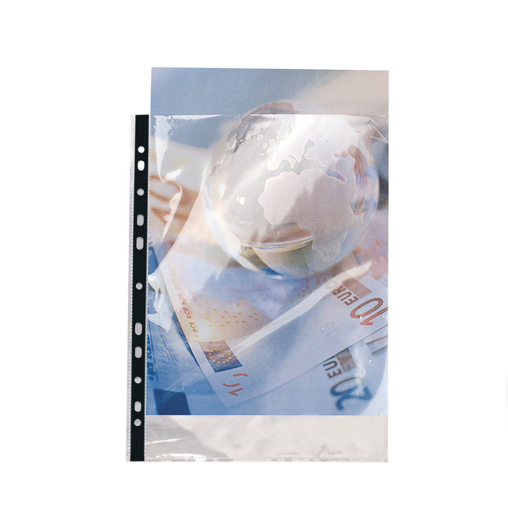 EXACOMPTA Sachet de 10 pochettes perfores polypropylne lisse haute qualit 9/100e - A4 - Cristal