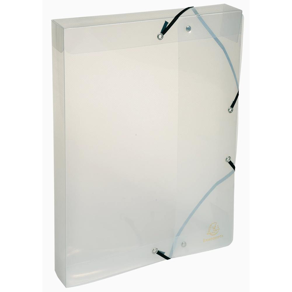 EXACOMPTA Boite de classement Exabox dos 40mm Polypropylène Crystal - A4 - Cristal