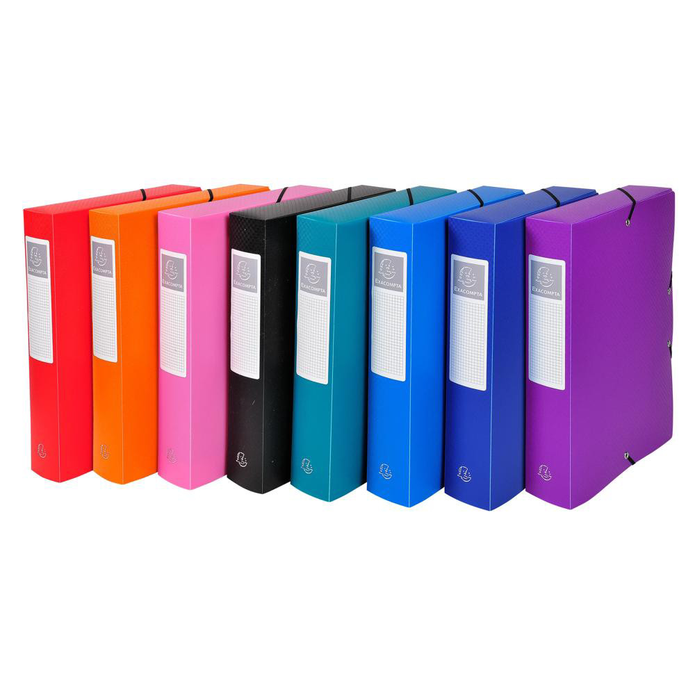 EXACOMPTA+Boite+de+Classement+Exabox+Dos+60mm+polypropylene+7/10e+OPAK+-+A4+-+Couleurs+assorties