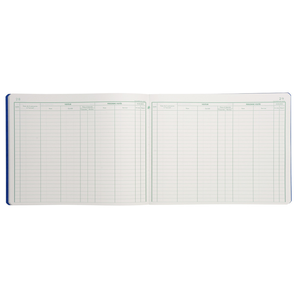 EXACOMPTA Registre 25x32cm - Registre des visites 25 lignes 80 pages - Couleurs assorties