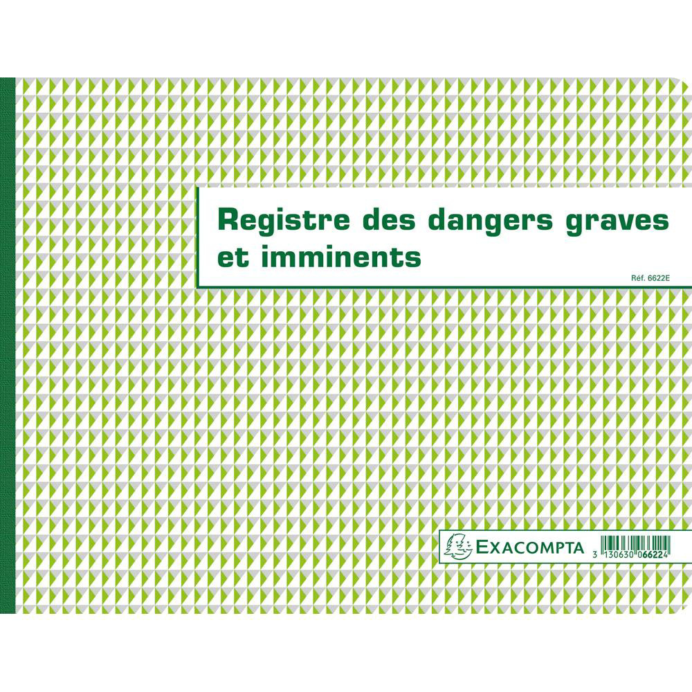 EXACOMPTA Piqre 24x32cm - Registre des dangers graves et imminents - 20 pages