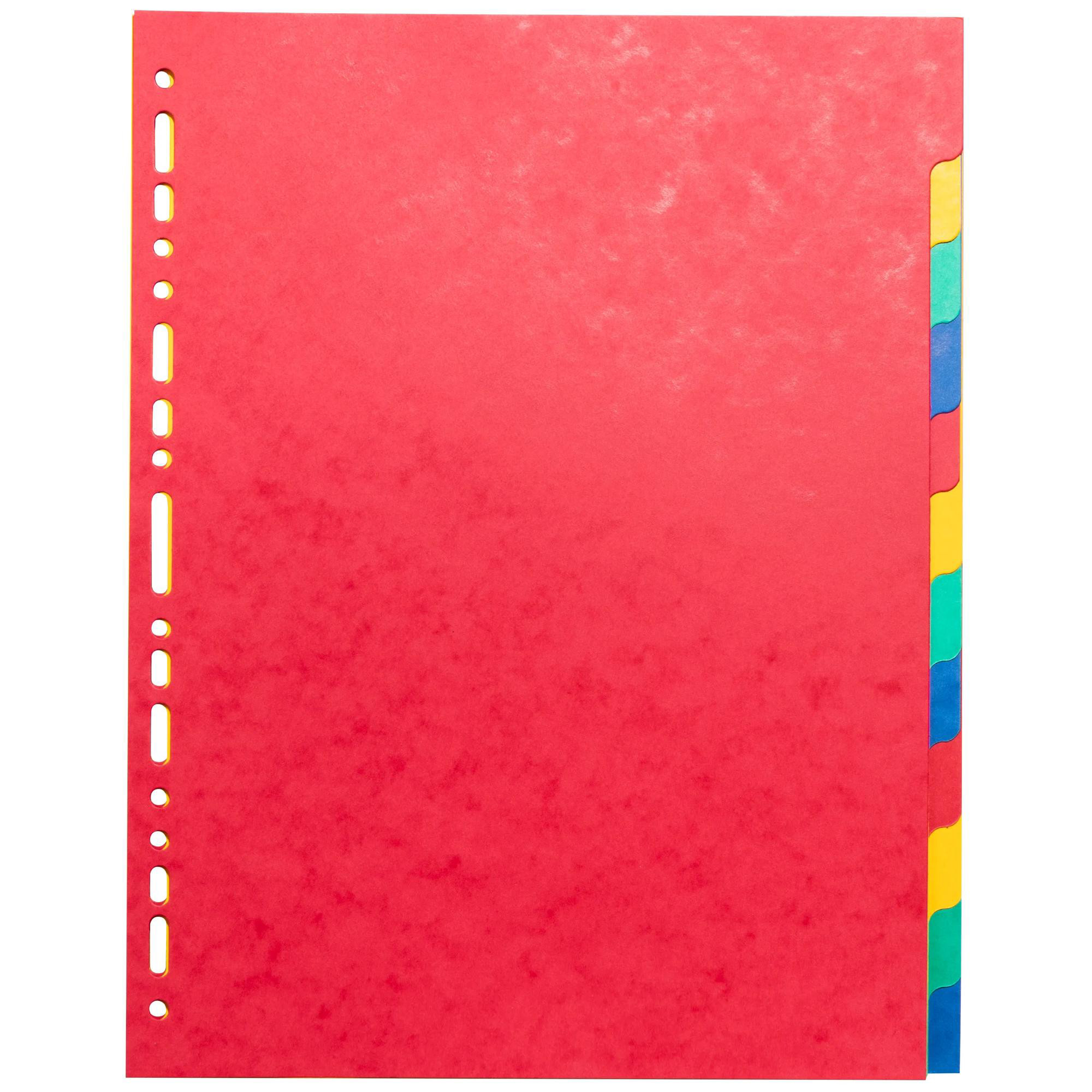 EXACOMPTA Intercalaires carte lustrée 225g 12 positions - format 24x32cm - Couleurs assorties