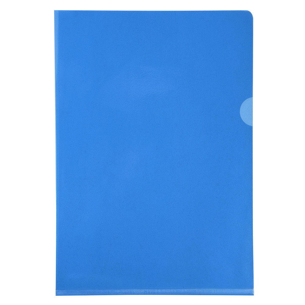 EXACOMPTA Etui carton de 100 pochettes coin PVC lisse haute rsistance 13/100e - A4 - Bleu