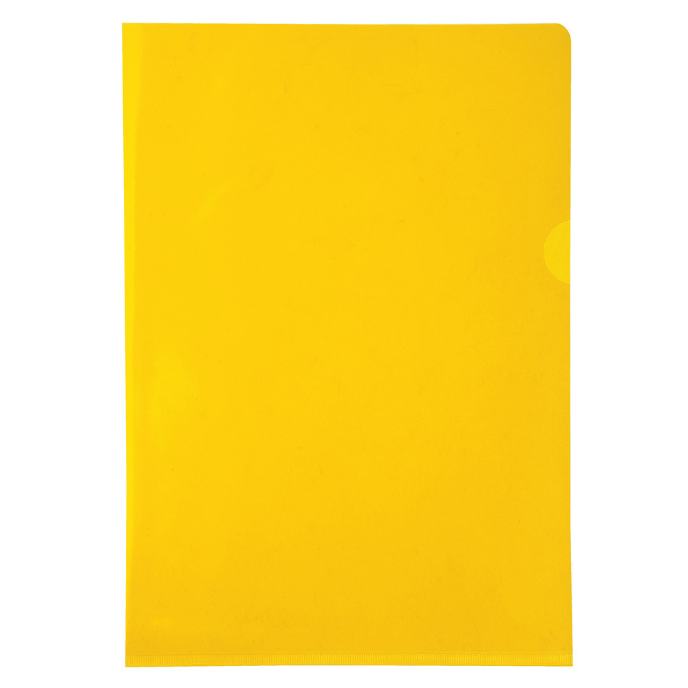 EXACOMPTA Etui carton de 100 pochettes coin PVC lisse haute rsistance 13/100e - A4 - Jaune