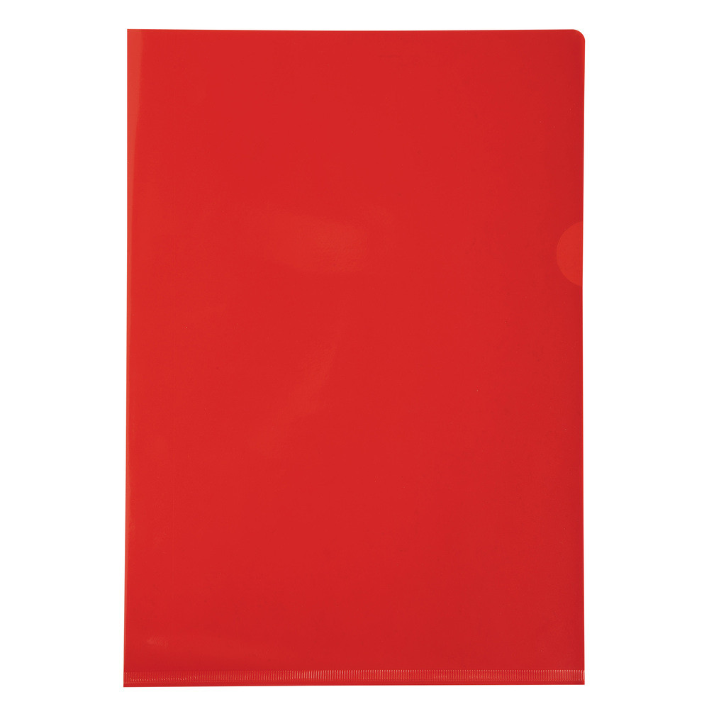 EXACOMPTA Etui carton de 100 pochettes coin PVC lisse haute rsistance 13/100e - A4 - Rouge