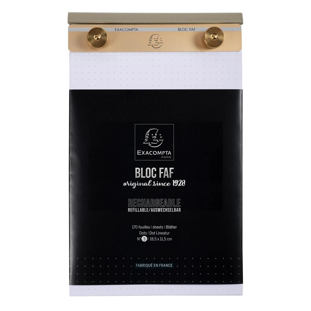 EXACOMPTA BLOC FAF COMPLET 18,5/11,5 N°3 DOTS - Blanc